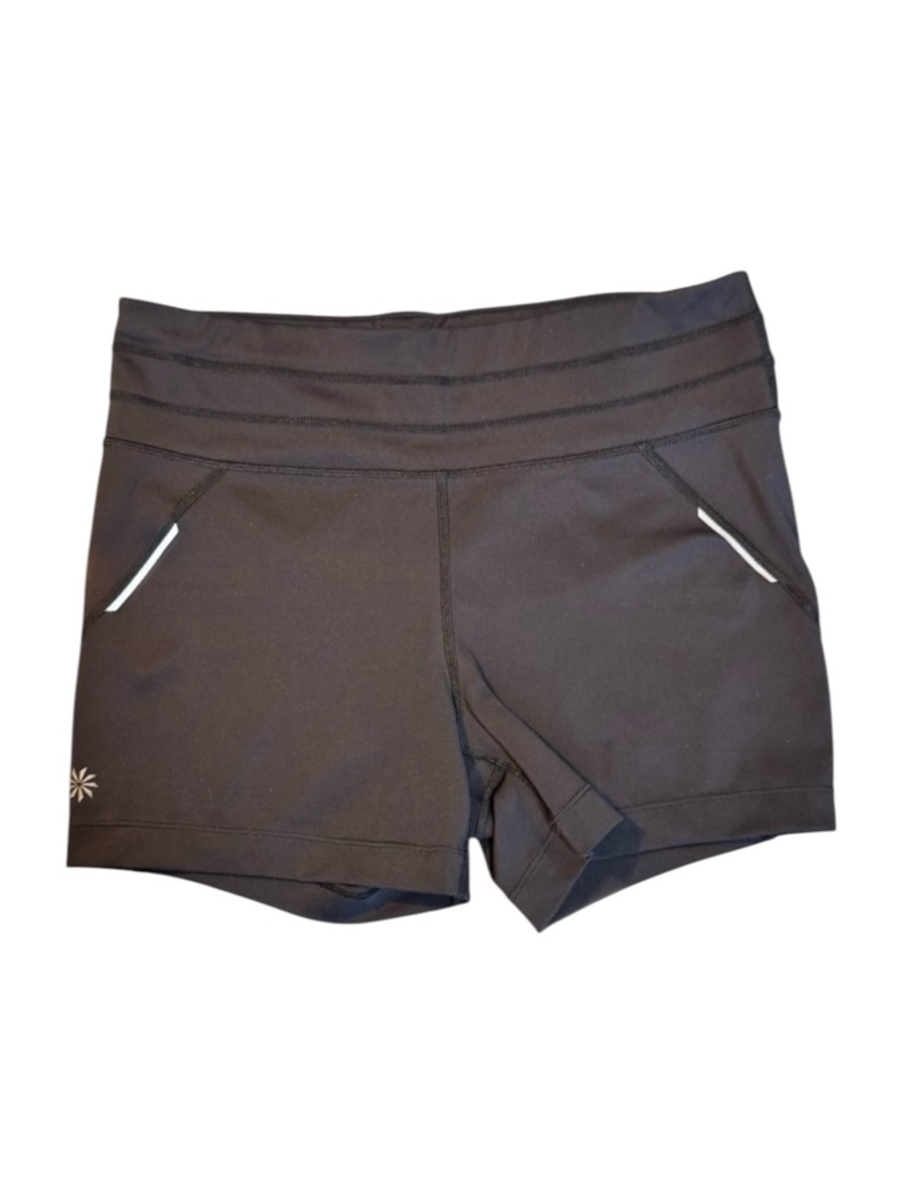 Athleta‎ Black Athletic Shortie Shorts Womens Size M Gym Workout Performance